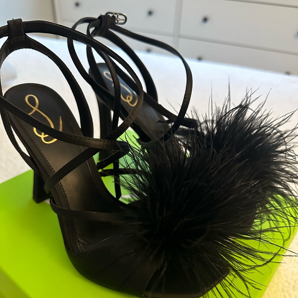Sam Edelman feather strappy heels